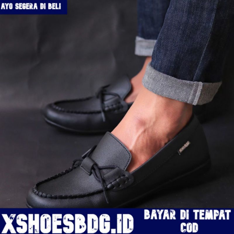 Xshoesbdg.id X Kyoto Sepatu Kasual Pria Slip On Pria Formal Kulit Sintetis Santai Kerja Kondangan