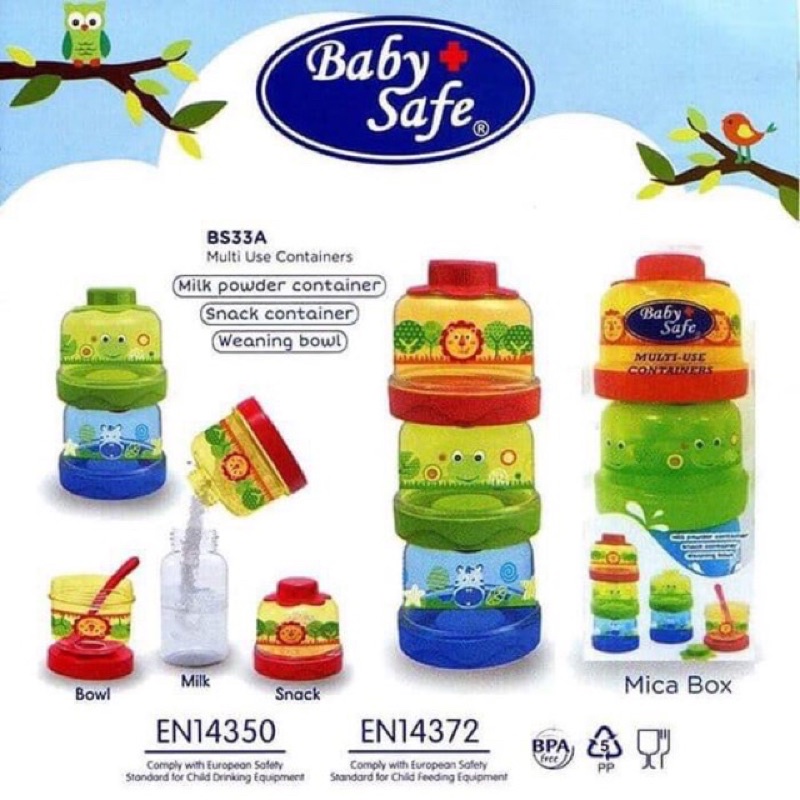 BABY SAFE Stack Milk Container BS33A Tempat Sufor Snack Bayi Bowl Makan Bayi