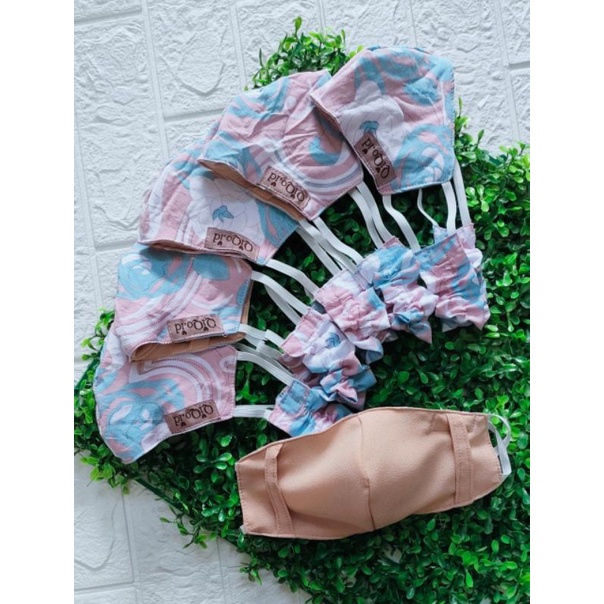 Masker Hijab bunga abstrak ori by qiqo.id