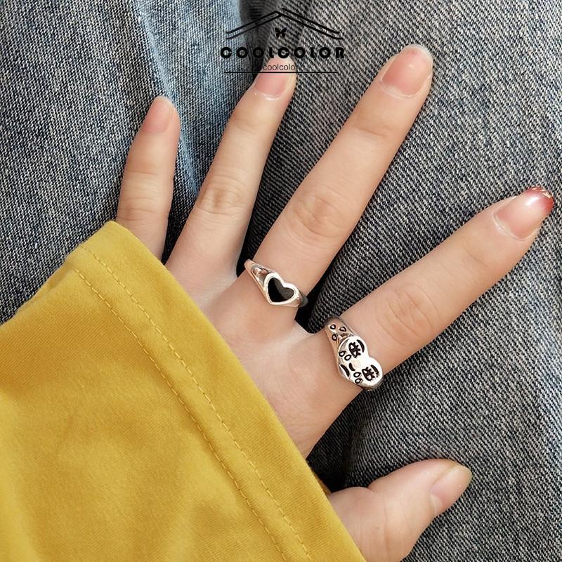 CODCinta air mata menangis cincin wajah kepribadian retro cincin ekspresi sedih- cl