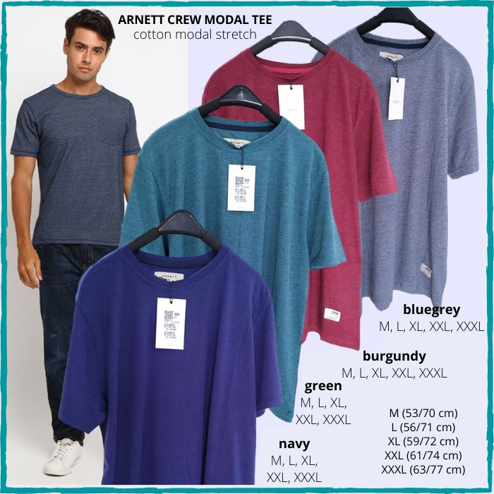 Kaos Pria Arnett Crew Modal Tee