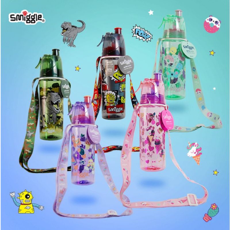 Botol Smiggle/Smiggle lively spritz spray waterbottle/Smiggle import