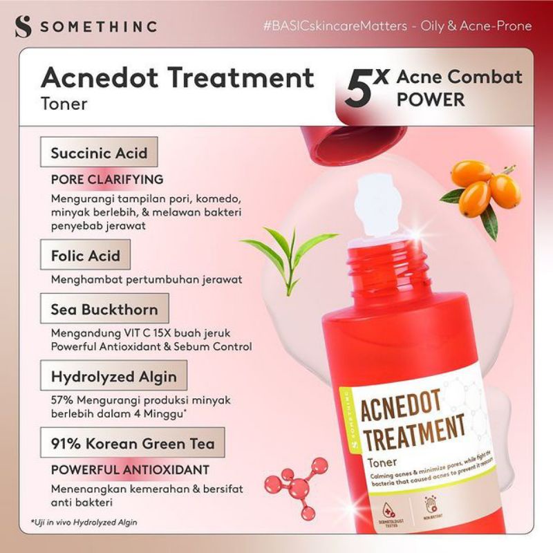 ❤ MEMEY ❤ SOMETHINC Acnedot Treatment Series | Acne Shot | Low PH Cleanser | Toner | Acne Spot Gel | Moisturizer Gel - Krim Pagi dan Malam Kulit Jerawat | BPOM