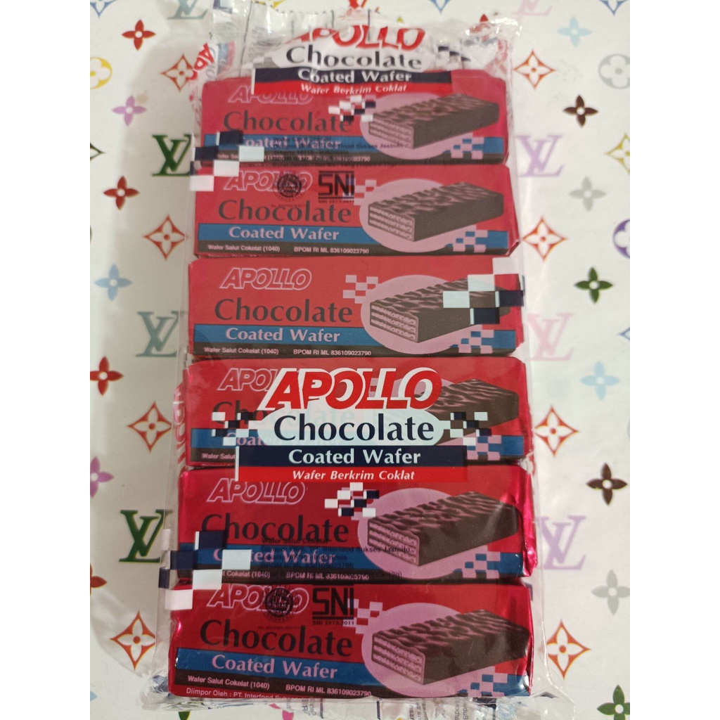 (JURAGAN) APOLLO WAFER MILK CHOCOLATE / APOLO COATED WAFER 12 pcs x 12gr / Wafle / Wafer coklat / wafer susu