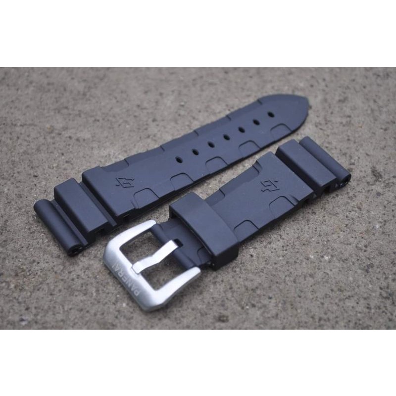 SATRAP TALI JAM TANGAN PANERAI ACCORDION 24MM RUBBER PANERAI 24MM WATCH BEND PREMIUM HITAM TERLARIS