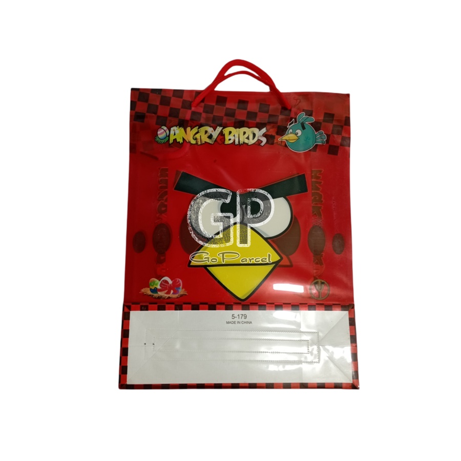 ( Ecer ) SHOPPING PLASTIC BAG - PLASTIK BAG GOODIE BAG SOUVENIR HAMPERS ULANG TAHUN ANAK HELLOKITTY ANGRYBIRD