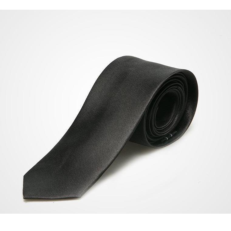 Dasi Polos Hitam Slim IMPORT Bahan Satin / Dasi Kerja / Dasi Hitam / Dasi Slim / Dasi Formal D27O