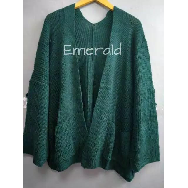 Cardigan Rajut Wanita Oversize / Loocy Cardy / Cardigan Rajut 7get Tebal Premium-Emeral