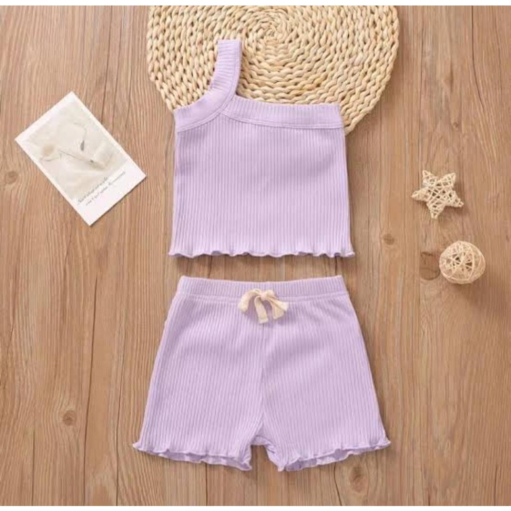 BEFAST - ZTL OOTD Setelan Anak SAILA  SETELAN ANAK ASTRI / Setelan Anak Trendy / Terlaris / Oneset Anak Perempuan Model Terbaru / Pakaian Anak Ke Pantai / Set Atasan Tanktop Tali Satu+Celana Pendek / Oneset Polos Anak / Fashion Anak Perempuan Kekinian