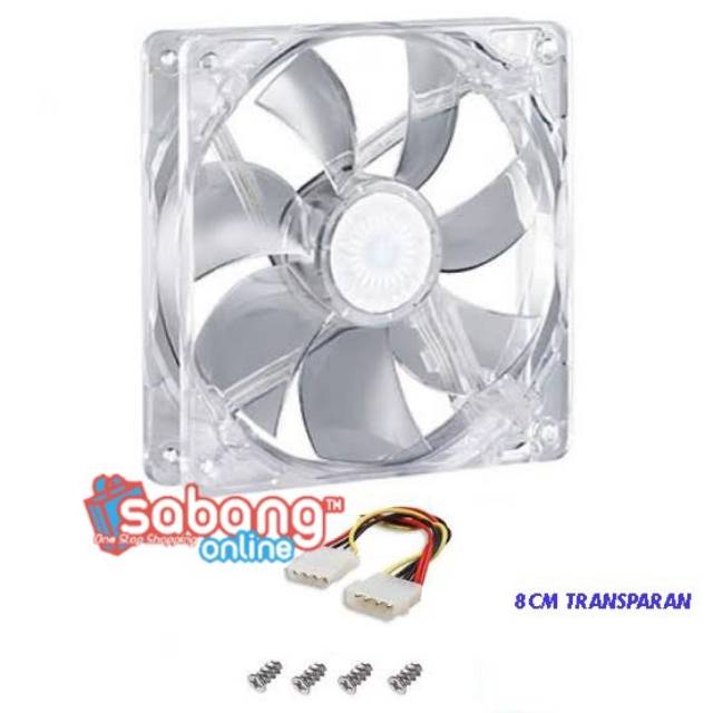 FAN CASING CPU 8CM TRANSPARAN / KIPAS CASING CPU