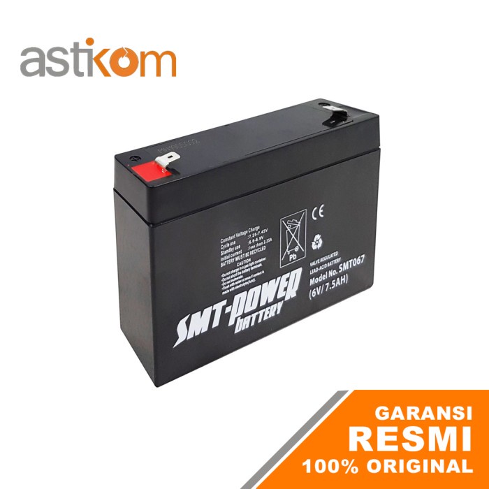 Power Battery Baterai UPS Samoto SMT067 6V 7,5AH Aki Kering