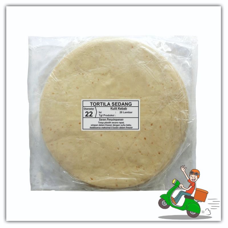 

Kulit kebab sedang TS tortila kebab medium diameter 22 cm isi 20