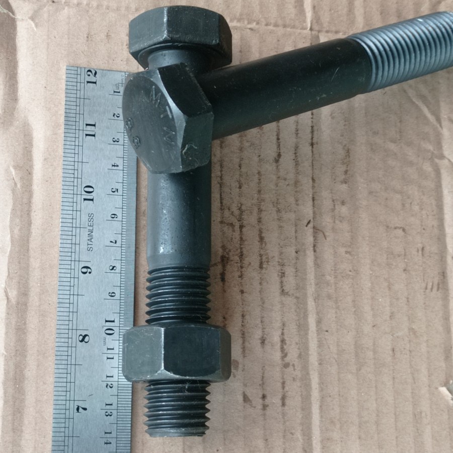 BAUT BAJA HTB 8.8 M24 X 140 / BAUT BAJA M24 X 140 HITAM / BAUT M24X140 BAJA / BAUT 36 KUNCI 36 HALF 