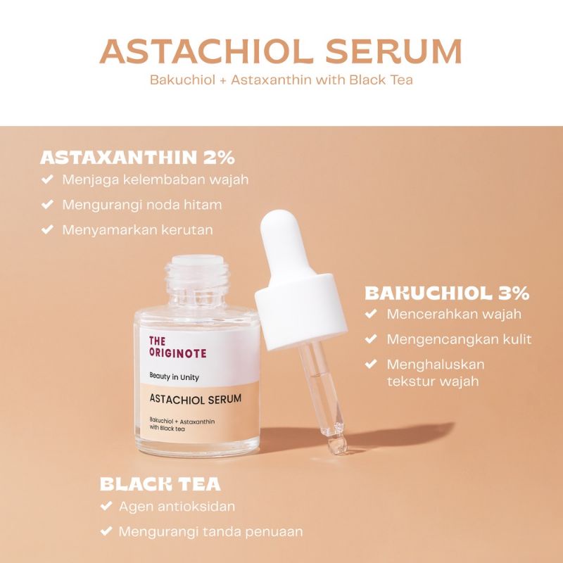 (READY) The Originote Astachiol Serum Bakuchiol Astaxanthin with Black Tea (BPOM)