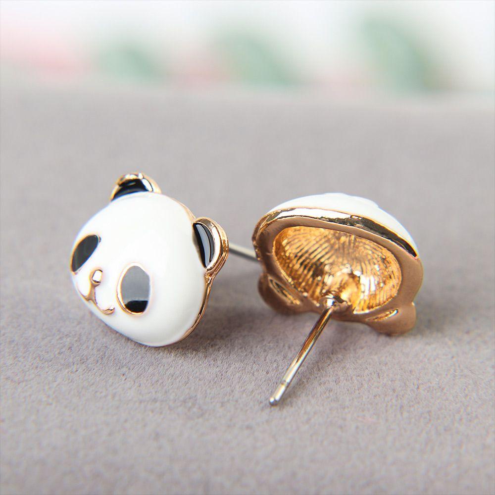 NEEDWAY Anting Untuk Wanita Bentuk Panda Perhiasan Alloy Anting Pengantin