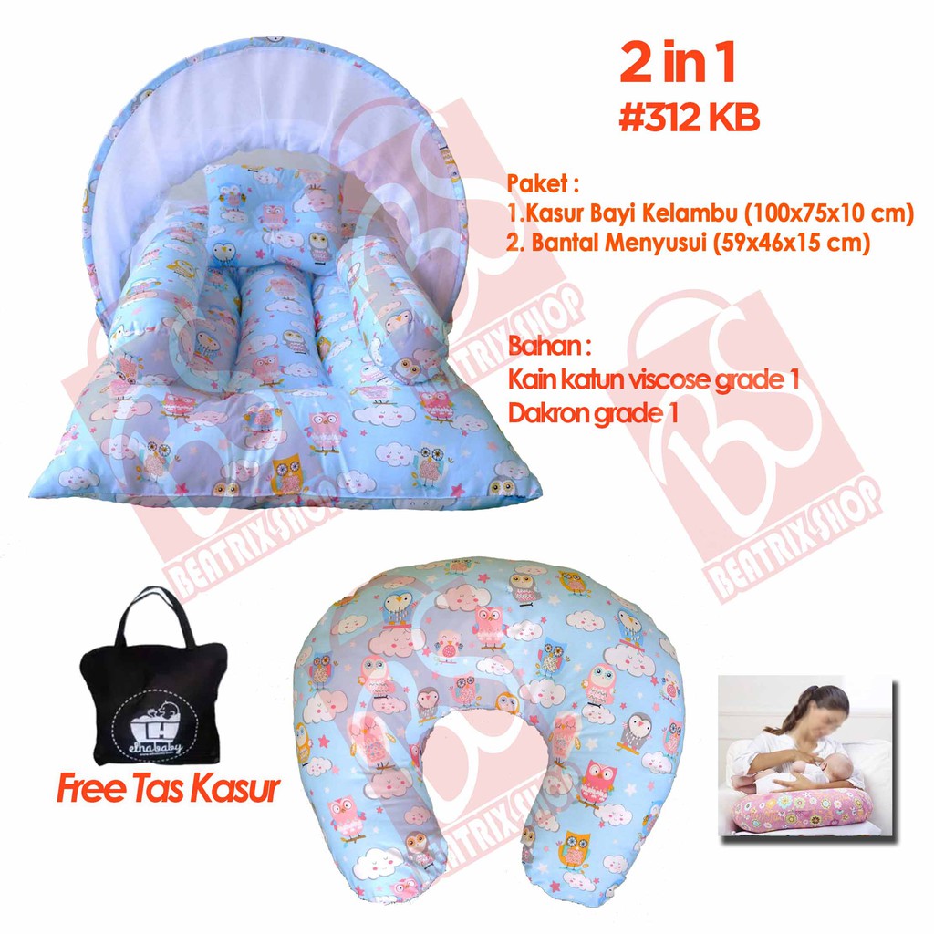 Elhababy Kasur Kelambu Bayi Baru Lahir Set Tempat Tidur Bayi Lucu Kado Kasur Baby Newborn Murah