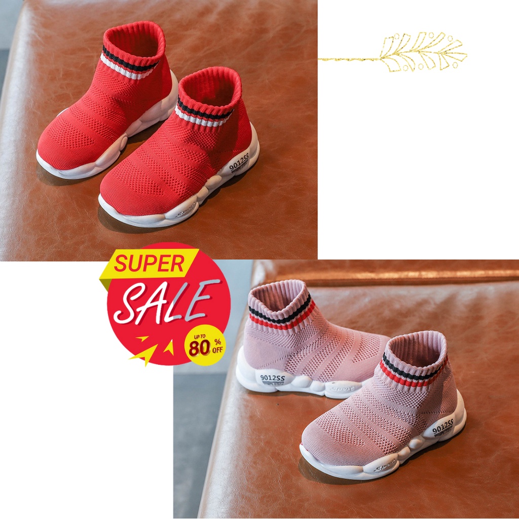 littlekiddoss SH2034 Sepatu Boots Knit Karet Sepatu Kets Sneaker Fashion Anak Import 21-38 SUPERSALE