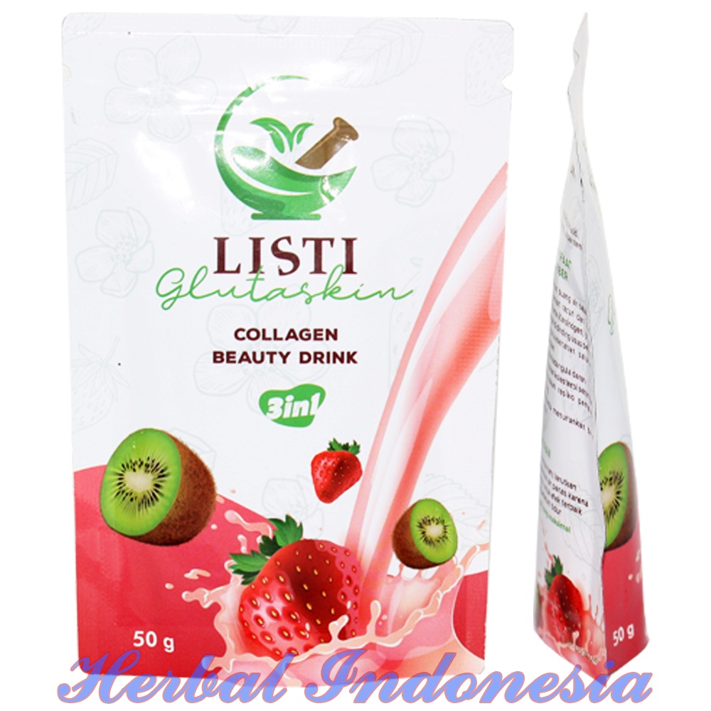 Minuman Collagen Listi Glutaskin 50 gr | LISTI Collagen Beauty Drink 3in1