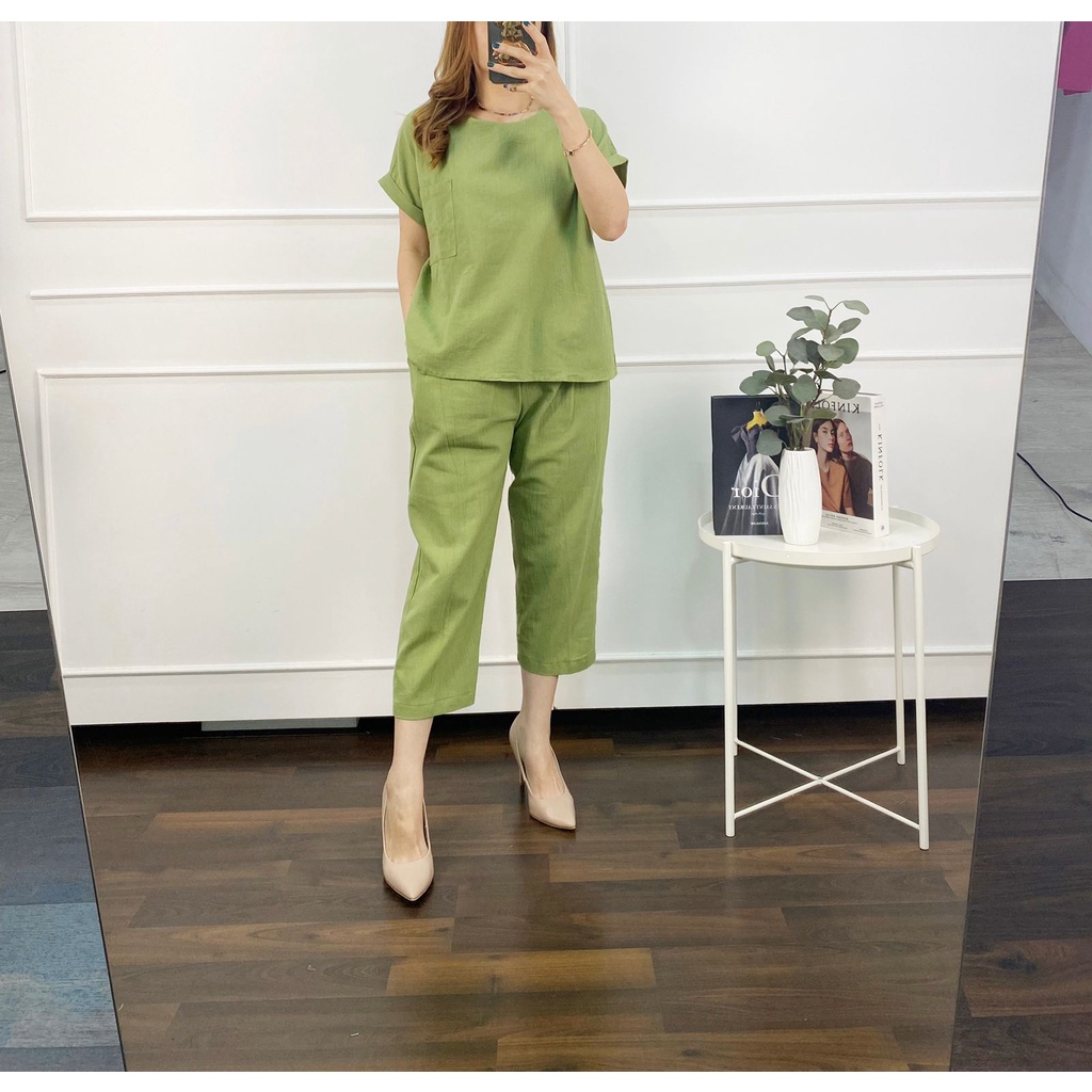 SO HEA LINEN SET/BAHAN LINEN IMPORT/BAHAN ADEM/SET WANITA