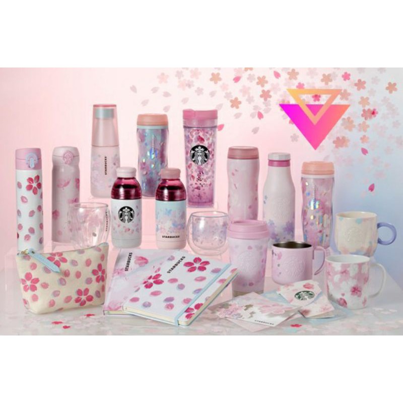 tumbler starbucks original limited edition sakura pink silver metallic 10