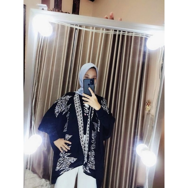BATIK CARDIGAN OUTER KIMONO WANITA RAYON GLOYOR MOTIF ETNIQ OVERSIZE MODERN