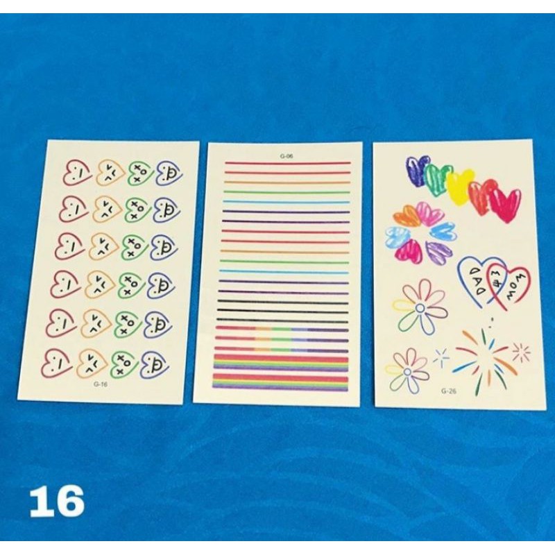 The Goats Dept - Random Kawaii Temporary Tattoo Original Lucu Set Stiker Sementara Temporary Warna W