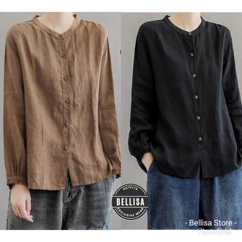 Blouse Korea Linen Import Original Bellisa