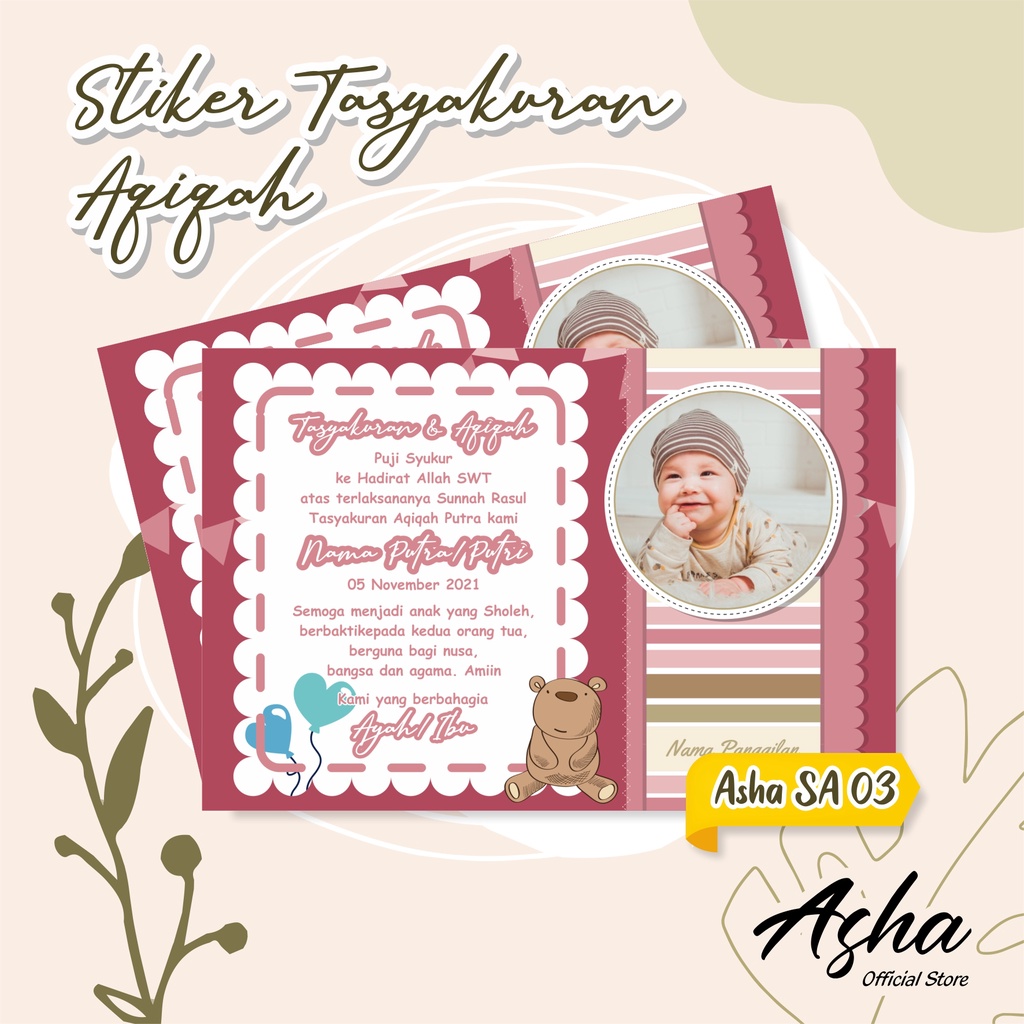 

STIKER STICKER LABEL SYUKURAN KELAHIRAN AQIQAH BAYI ANAK BOX TASYAKURAN KOTAK NASI CUSTOM