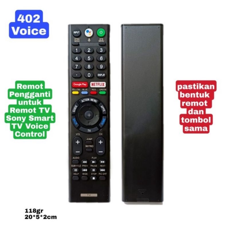 Remote Pengganti Untuk Remote TV Sony Smart Tv Androit 402 Voice