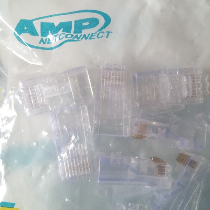 AMP RJ45 isi 50 KONEKTOR RJ 45 AMP BEST QUALITY