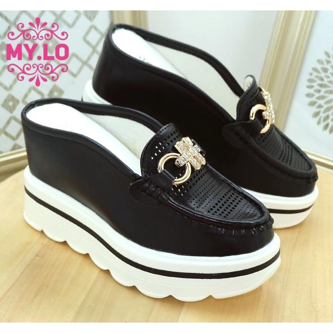 sepatu wanita casual wedges FILA putih import mylo MS320 TERGOKIL
