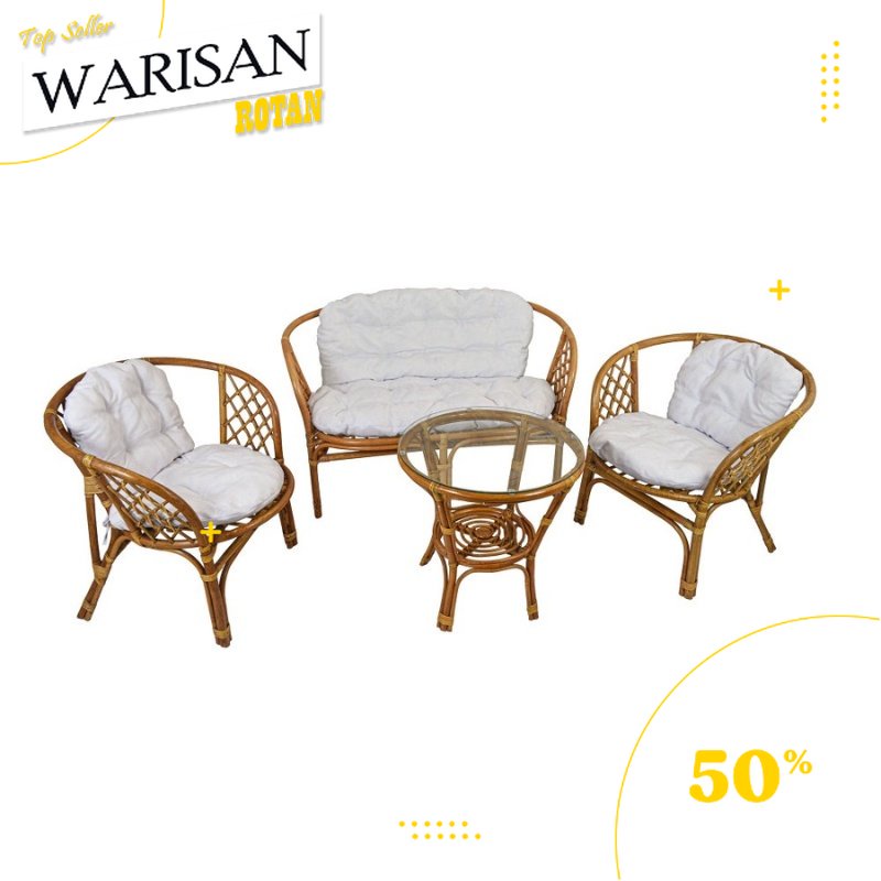 Kursi Tamu Bahama Anyaman Rotan Sintetis Original High Quality