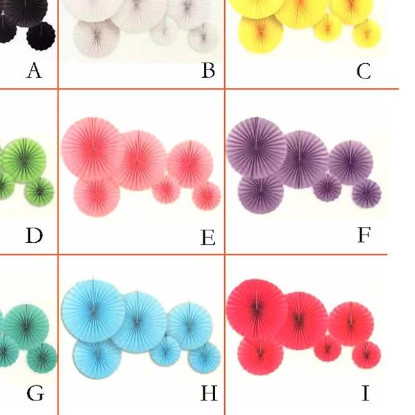 

۩ Paper fan set / paperfan / paper flower set 6 in 1 ( POLOS / SATU WARNA ) ✻