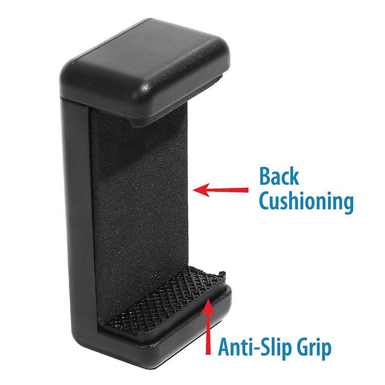 Universal Clamp for Smartphone with Dual Screw Hole 1/4 Inch -  Black