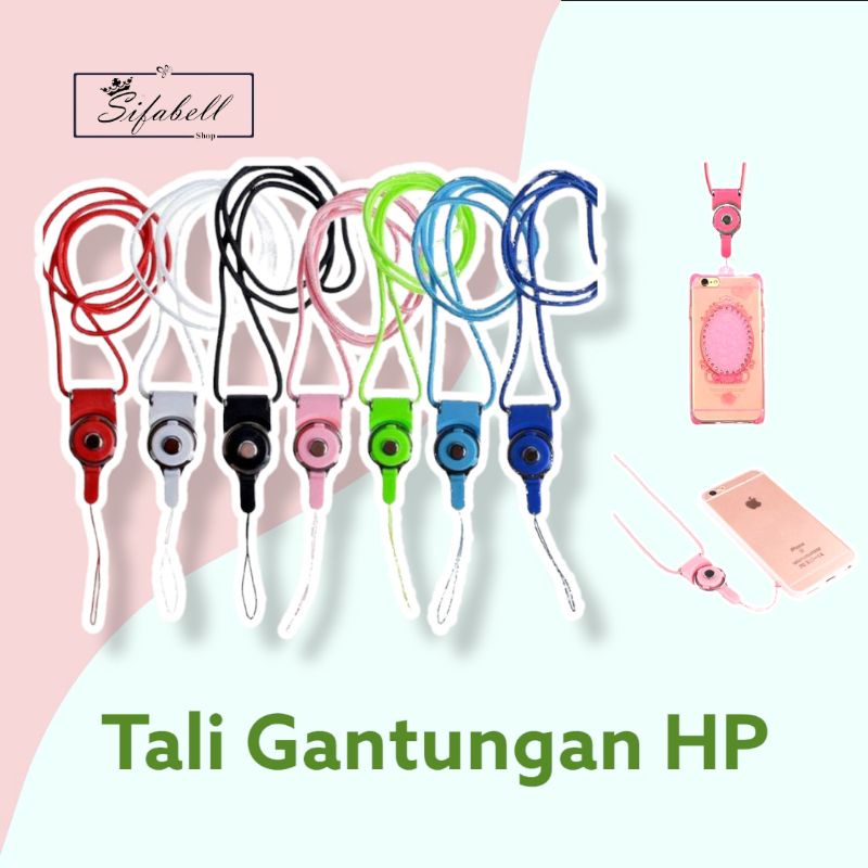 Kalung Tali 2in1 Gantungan HP Gantungan Nametag Flashdisk Name Tag Id Card Strap Kartu Tali HP