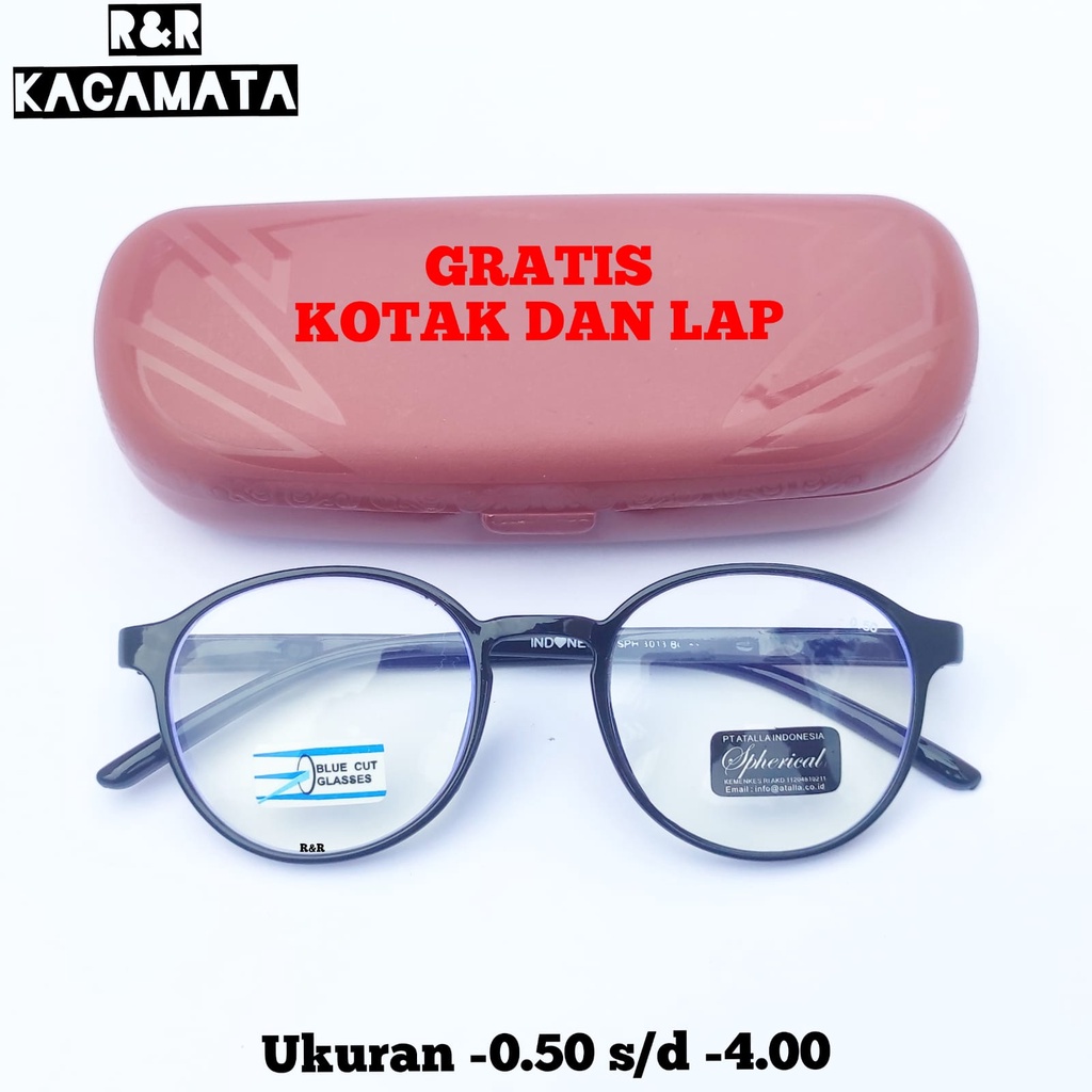 Kacamata MINUS Jarak Jauh Lensa Blueray Sudah Anti Radiasi | Ukuran -0.50 s/d -4.00 | Kacamata Minus