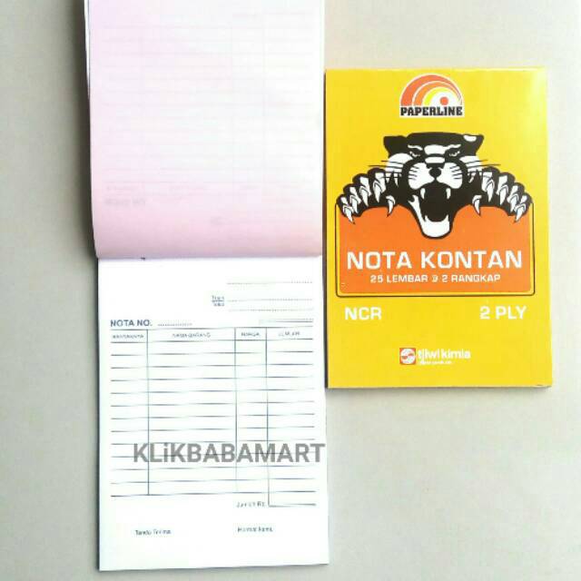 

NOTA BON KONTAN NCR RANGKAP 2 PLY KECIL SATUAN