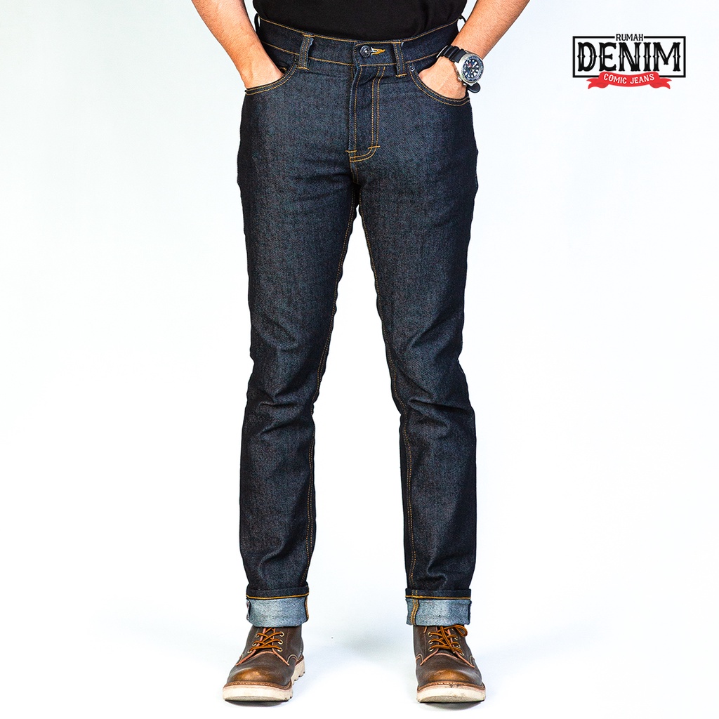 Comic Jeans - Blue Black 14 Oz Selvedge Accent - Stretch - Celana Jeans Pria dan Wanita