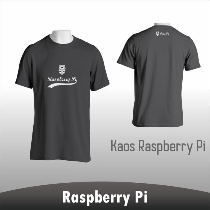 Kaos Raspberry Pi T-Shirt/Baju DIstro Bandung Logo Raspberry Pi