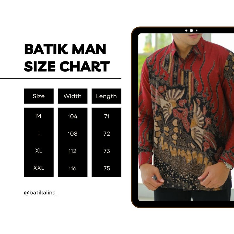 Kemeja Batik Pria Lengan Panjang M L XL XXL Baju Batik Pria Modern Batik Kerja Pria Batik Kantor Pria Seragam Batik