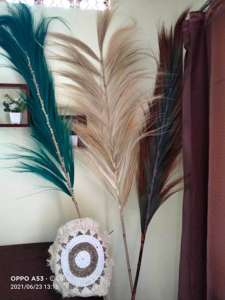 Placemat Anyaman Kombinasi Rumbai Ukuran 42cm Murah