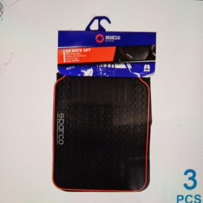 [Karpet mobil] Sparco Set Karpet Mobil Hitam Merah