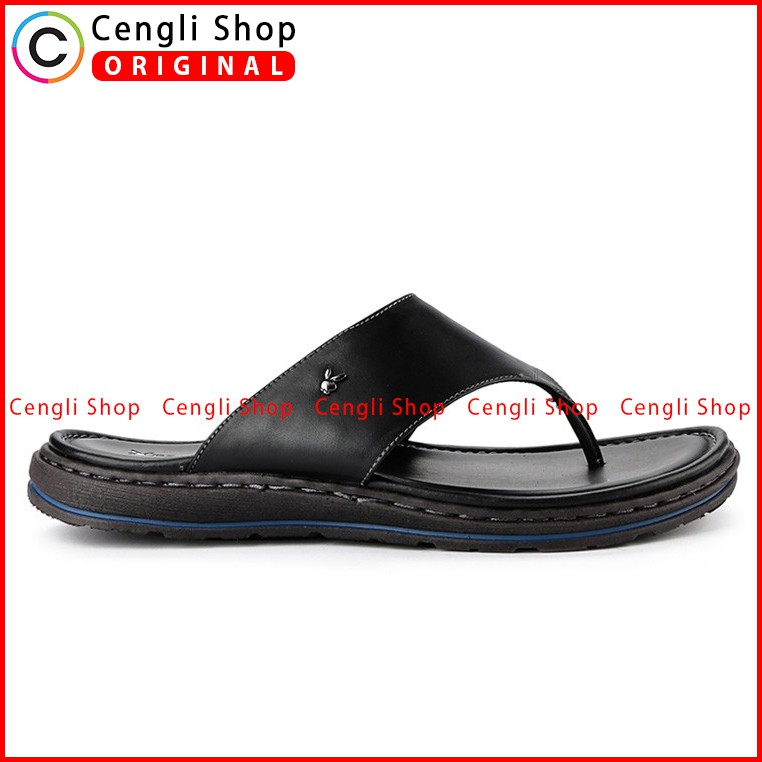 PLAYBOY SANDAL JEPIT KULIT CASUAL PRIA ORIGINAL TERBARU HITAM PLC1