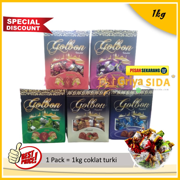 Coklat arab 1kg coklat Golbon turki Chocolate Cream &amp; Rice Crisps 1kg bukan elvan amanda