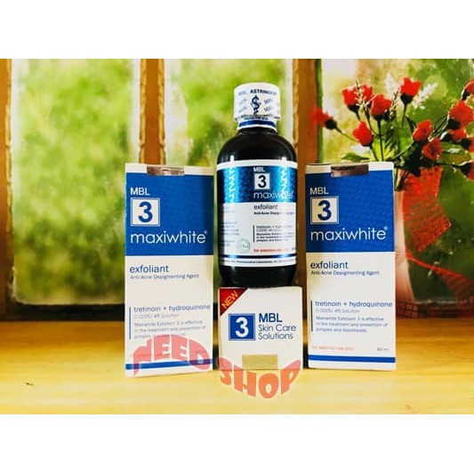 New Oriiginal MAXIWHITE MBL 3 TONER / ALKOHOL TRETINOIN HYDROQUINONE 60ml 7766