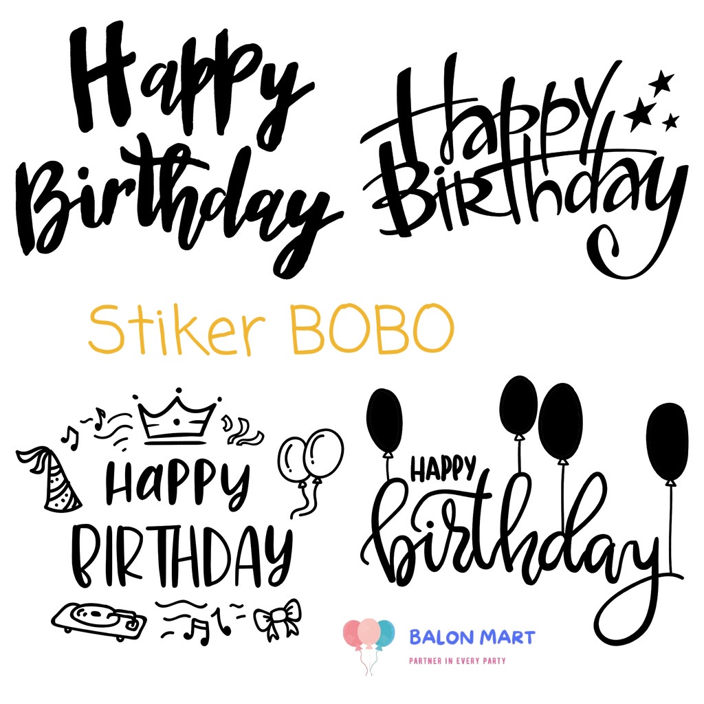 Jual Sticker Balon Bobo Pvc Happy Birthday Shopee Indonesia 1749