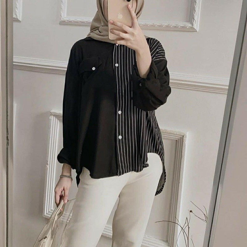 Kemeja Polos Wanita Rayon Premium kemeja wanita casual korean style kemeja flanel atasan wanita WN 0