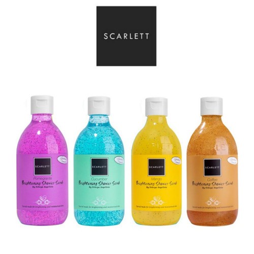 Scarlett Brightening Shower Scrub / Pomegrante / Cucumbar / Pemutih / Pembersih Tubuh / Glutathione 
