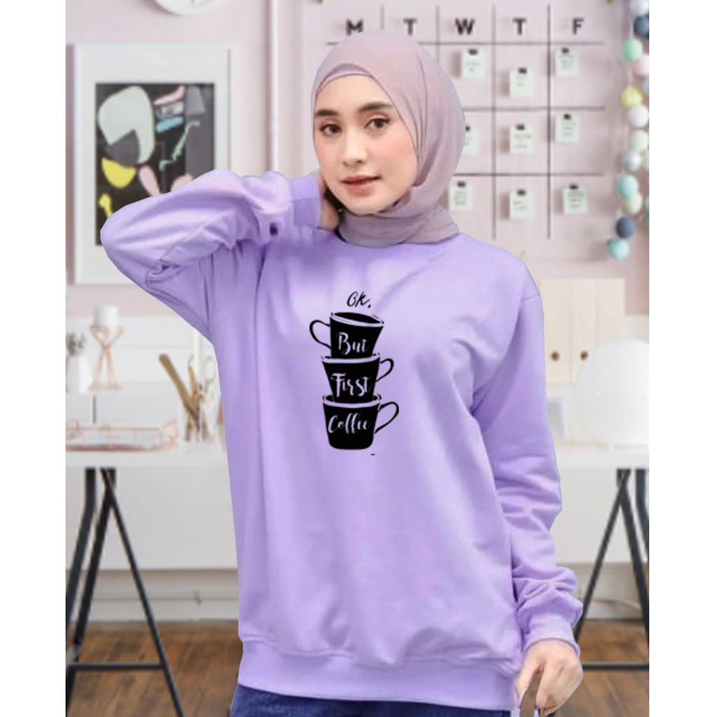 Kaos Lengan Panjang GELAS 3 / Kaos Sweatshirt / Atasan Wanita / Atasan Wanita Lengan Panjang