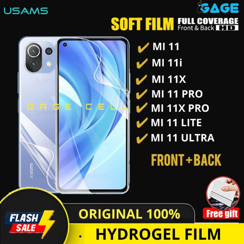 USAMS - HYDROGEL FILM ANTI GORES HYBRID XIAOMI MI 11 11i 11x PRO LITE ULTRA FULL SCREEN PROTECTOR